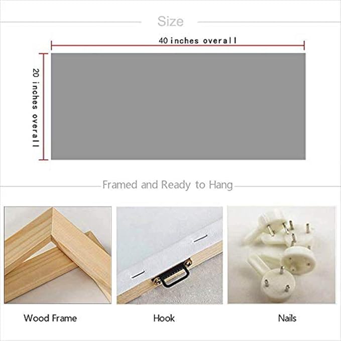 Arjun Ocean Teal Wall Art Canvas Coastal Beach Painting Blue Turquoise Landscape Sunset Picture, Panoramic Gold Foil Textured Large Artwork Framed for Living Room Bedroom Bathroom Wall Decor 40"x20"