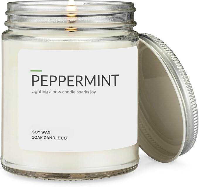 1OAK Soy Wax Scented Candles - Peppermint Candle - Scented Candles for Home (7oz.)