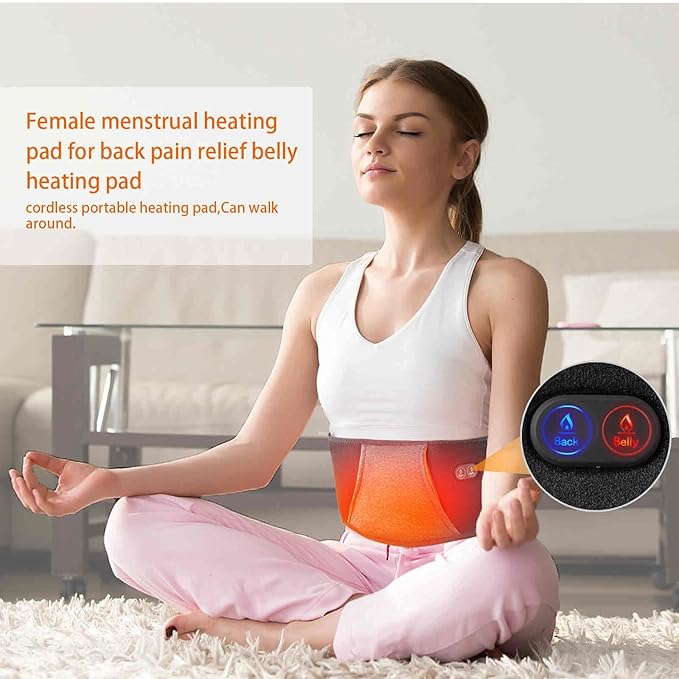 Heated Waist Belt, Heating Pad for Low Back and Belly, Holiday Gift,Women’s Cordless Heating Belt for Period Cramps - Rechargeable & Slim Design