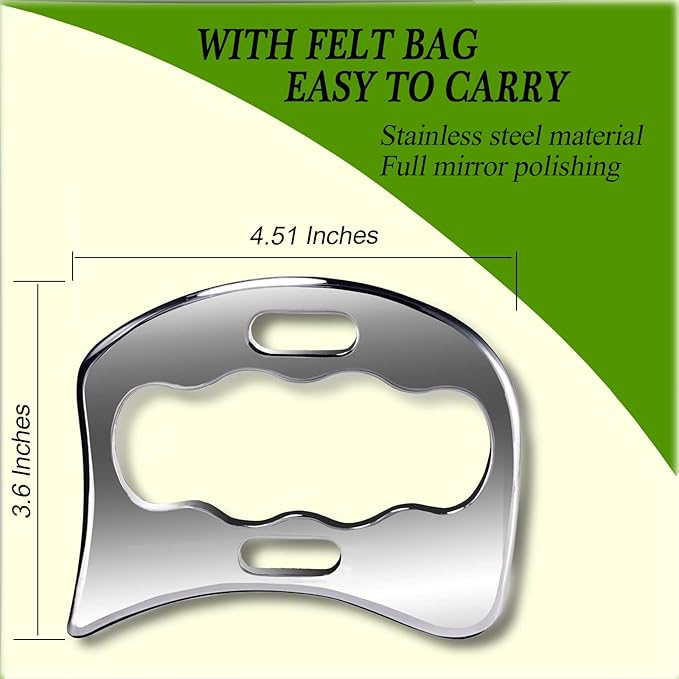 BYYDDIY 2 in 1 Stainless Steel Muscle Scraper Tools Set Gua Sha Massage Scraper Scraping Tool