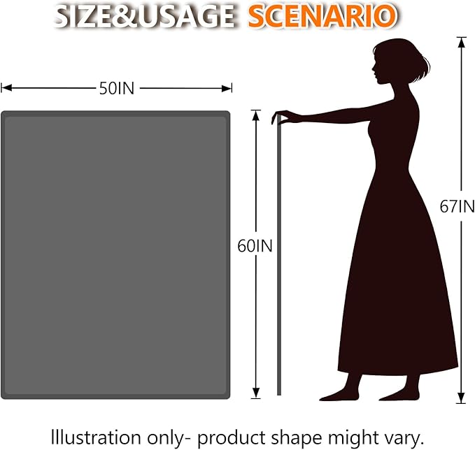 Heated Blanket Throw 50x60, Extra Plush 220GSM Flannel & Sherpa with Child Lock | 6-Level Smart Adaptive Heat & 8Hr Timer | ETL Certified Electric Blanket for Full Body Comfort