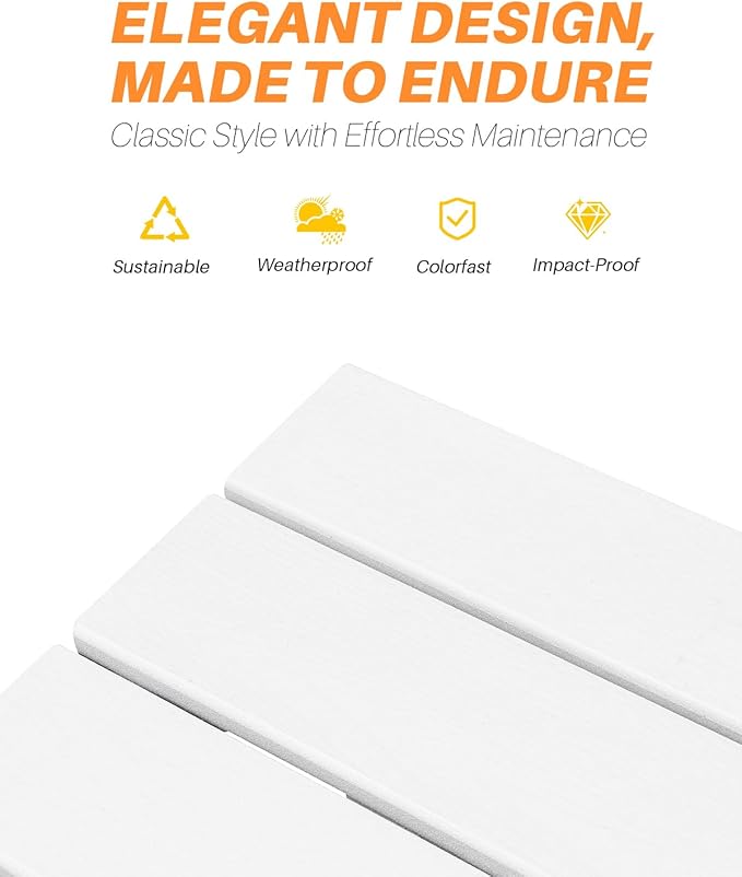 HDPE Outdoor Dining Table, 66.9” Rectangle Patio Dining Table for 6, All-Weather HDPE Outdoor Table with 2.2” Umbrella Hole, HDPE Patio Furniture for Deck, Backyard, Garden, Pool, Pearl