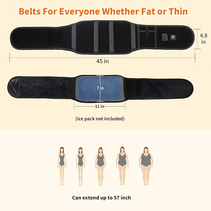 Heated Waist Belt - Cordless Heating pad for Back Pain Relief Lower Back,Electrical Heating Rechargeable Battery Powered