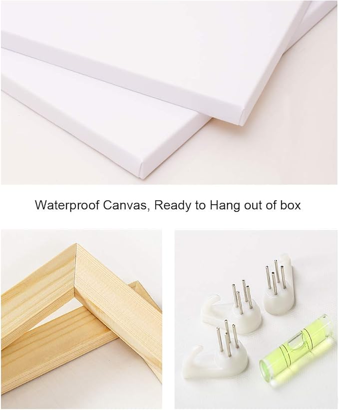 Biuteawal - Black and White Brooklyn Bridge Canvas Wall Art New York City Picture Print Manhattan Night Skyline Painting on Canvas Modern Home Office Wall Decoration Ready to Hang