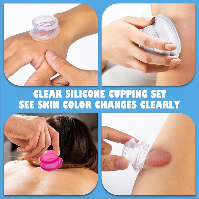 15Pcs Cupping Therapy Set-Professional Silicone Cupping, Suitable for Facial Body Massage/Deep Myofascial Release/Pain Relief/Muscle Relaxation & More (Rose Red,15pcs)