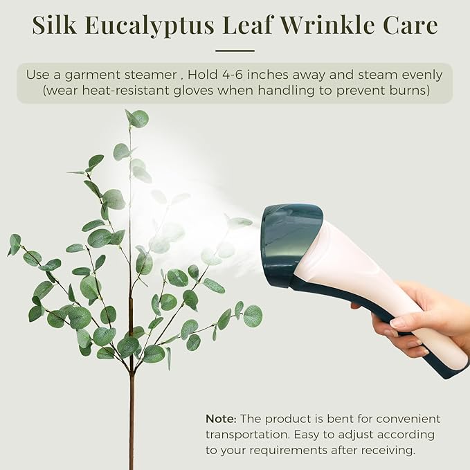 8Pcs Faux Eucalyptus Stems, 27" Artificial Eucalyptus Plants with White Frosted Coating, Fake Eucalyptus Decor Silk Greenery Leaves for Wedding Bouquets Home Decor DIY Floral Arrangements