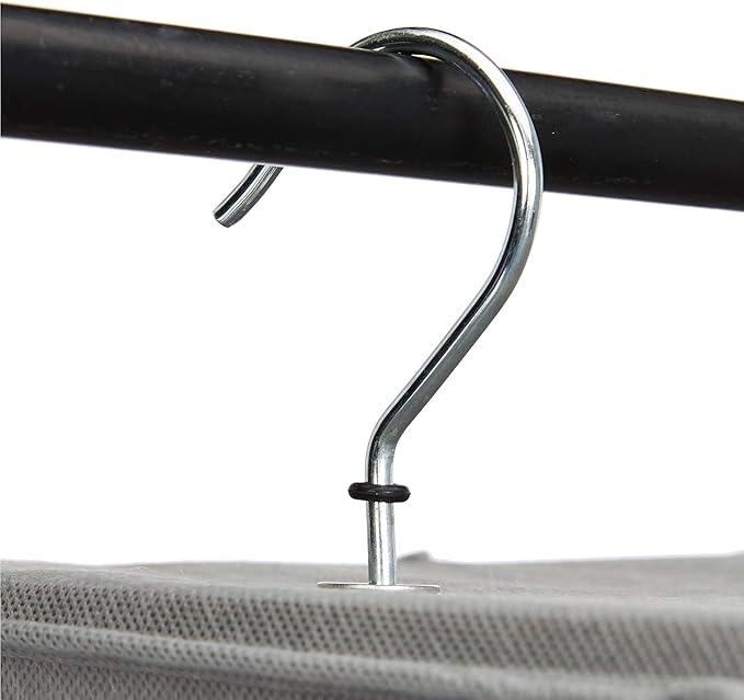 Amazon Basics 6-Tier Hanging Closet Shelf Organizer With Pockets, 8.5" D x 12" W x 9" H, Grey