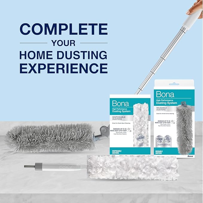 Bona Reusable Duster Refills - 2 Pack - High Performance Dusting System - Microfiber Dusters Remove Dust and Pet Hair for Whole-Home Cleaning