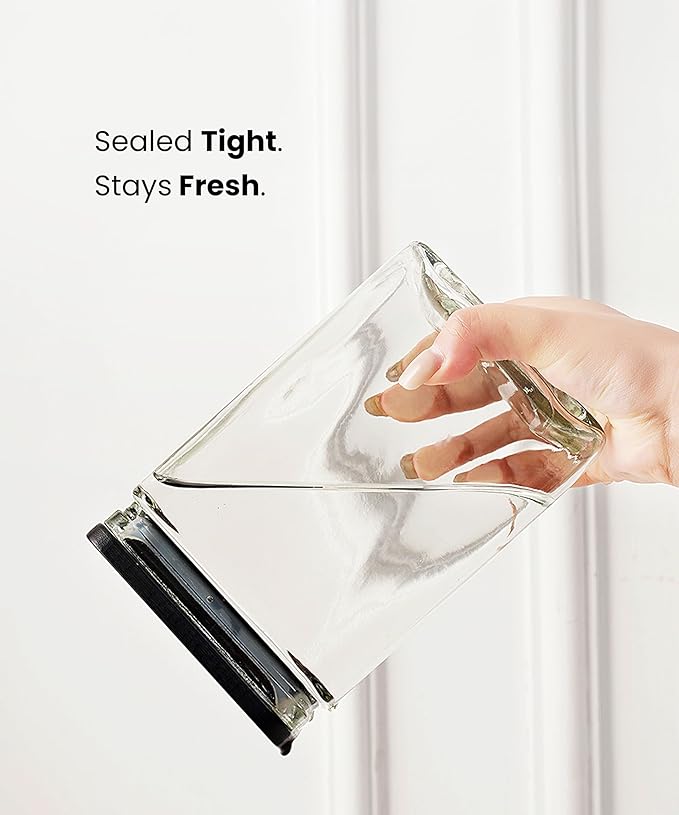 27 oz Glass Storage Jars with Bamboo Lid, set of 6, glass canisters with airtight lids, Clear jars with lids for Cookie, Candy, Tea, Coffee Bean and Rice, Black