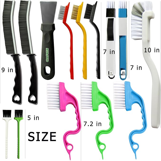 14Pcs Small Crevice Cleaning Brush Set, Groove Gap Cleaning Tool for Cleaning Kitchen,Bathroom, Corner, Sink,Door,Window Track,Cup
