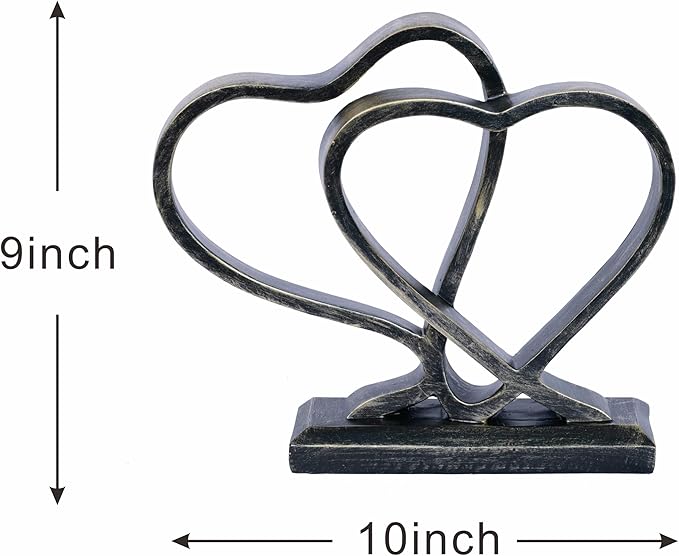 Heart Sculpture for Living Room Decor Heart Decoration Gift for Her and Him Love Wedding Anniversary Couples Gift Modern Heart Statue for Home Coffee Table Dining Table Centerpiece Birthday Gift