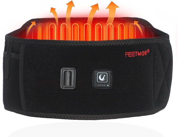Heated Waist Belt - Cordless Heating pad for Back Pain Relief Lower Back,Electrical Heating Rechargeable Battery Powered