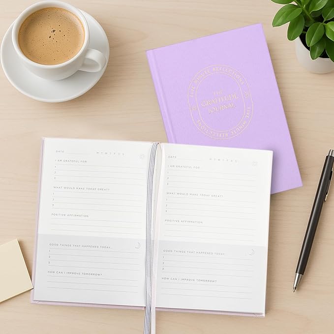And Per Se Gratitude Journal – Five Minutes a Day to Cultivate Mindfulness, Happiness, Positive Vibes, Affirmations & Self-Reflection – Undated Daily Gratitude Journal for Women & Men (Lavender)
