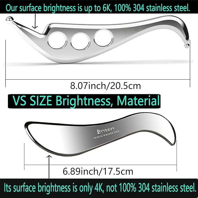 4 in 1 Professional Stainless Steel IASTM Tools Set, Muscle Scraping Massage Tools with Case, Physical Therapy and Myofascial Release