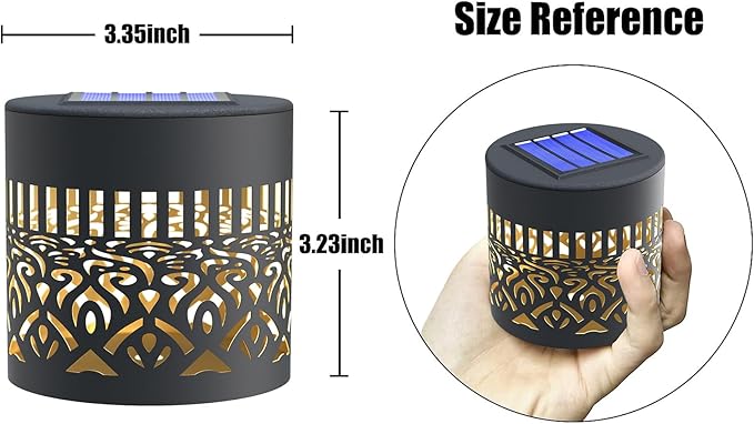 2 Pack Solar Fence Lights Metal Solar Powered Outdoor Deck Step Wall Lights Mandala Theme Waterproof Fence Light for Garden Post Patio Backyard Yard Decor (2 Pack)