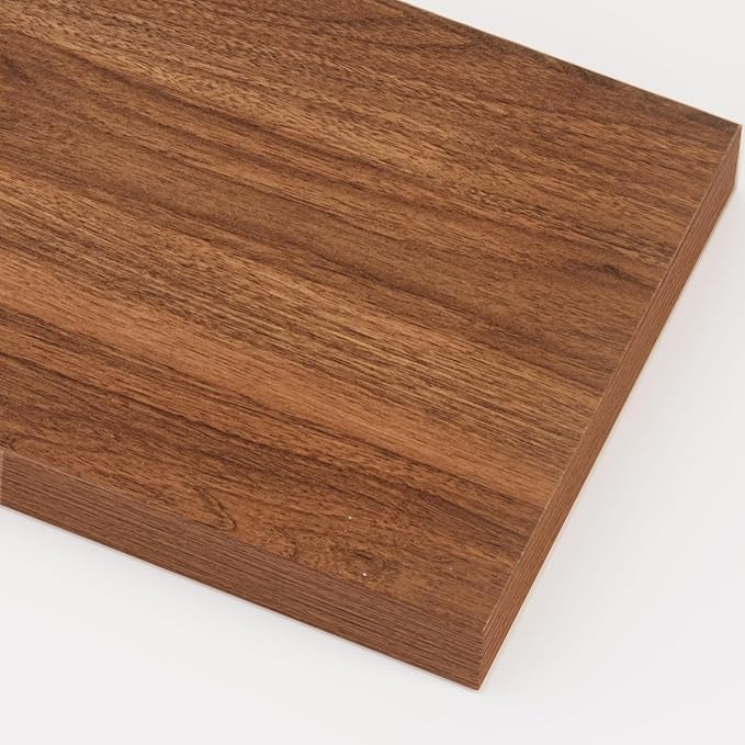 Heimlove 12 Inch Deep Floating Shelves, 12 x 12 inches Long Wall Shelf, Large Extra Display Shelf & Storage Shelf, Rustic Wood Wall Shelves for Fireplace Mantel, Walnut - 2Pack