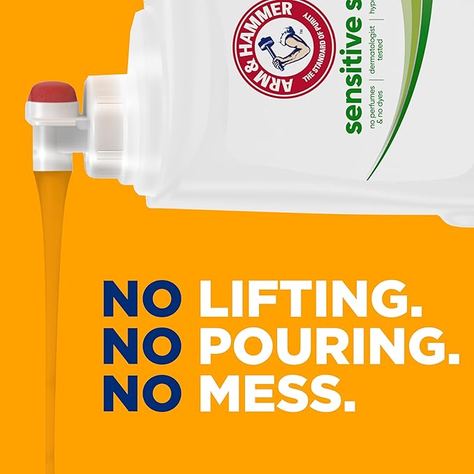 ARM & HAMMER Sensitive Skin Free Clear, 140 Loads Liquid Laundry Detergent, 140 Fl oz