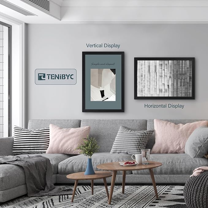 16x24 Poster Frame 3 Pack - Black, Textured Solid Wood Picture Frame, Wall Gallery Photo Frame