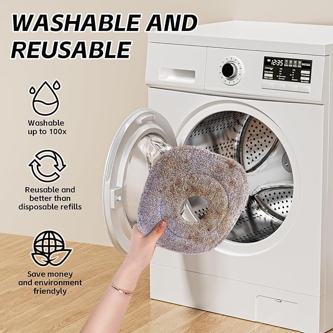 9 Inch Square Microfiber Mop Pad Refill Compatible with True & Tidy Mop System and Most 9 Inch Square Spin Mops - Thickened Washable & Reusable Mop Replacement Pad for Wet Dry Mopping(3 Pack)