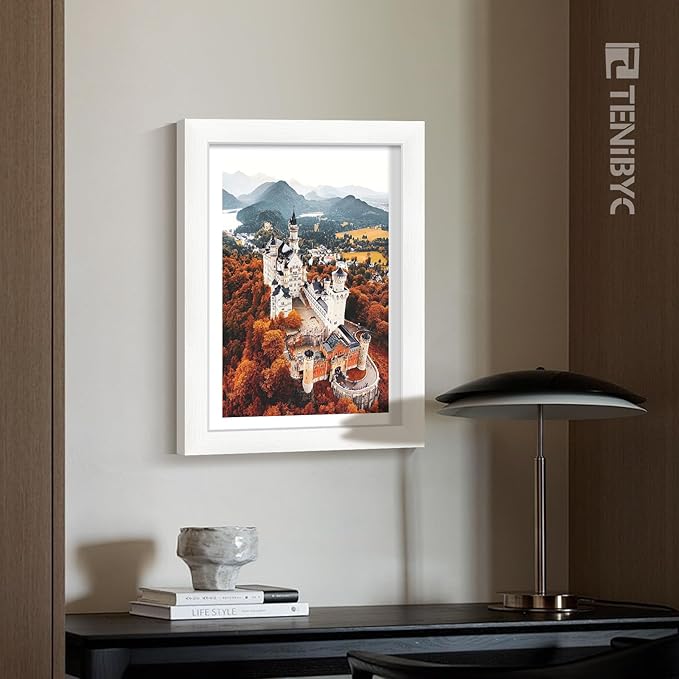 12x16 Picture Frame 3 pk - White Woodgrain, HD Tempered Glass, Wall Gallery Photo Frame