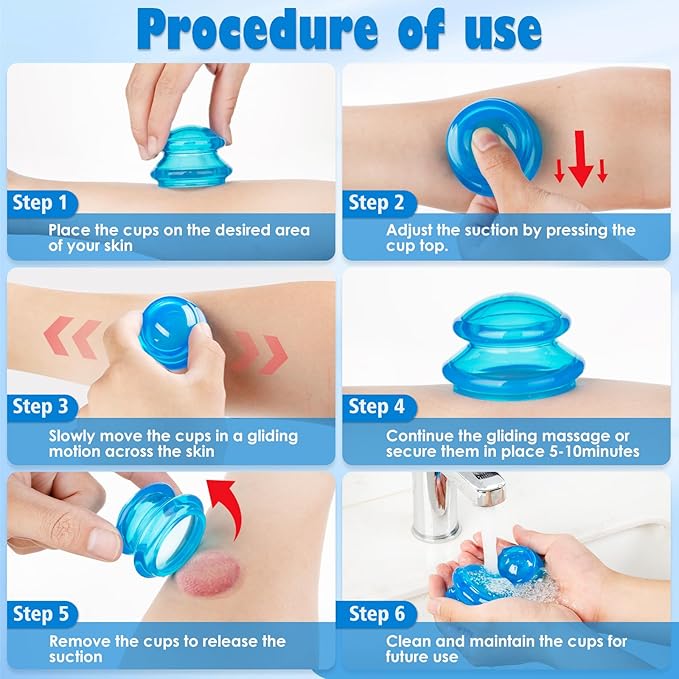 15Pcs Cupping Therapy Set-Professional Silicone Cupping, Suitable for Facial Body Massage/Deep Myofascial Release/Pain Relief/Muscle Relaxation & More (Blue,15pcs)
