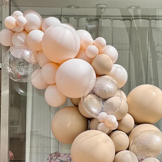 130pcs Pastel Orange Balloons Different Sizes 18" 12" 10" 5" Peach Latex Balloon Garland Arch Kit for Birthday Baby Shower Graduation Wedding Gender Reveal Party Decorations