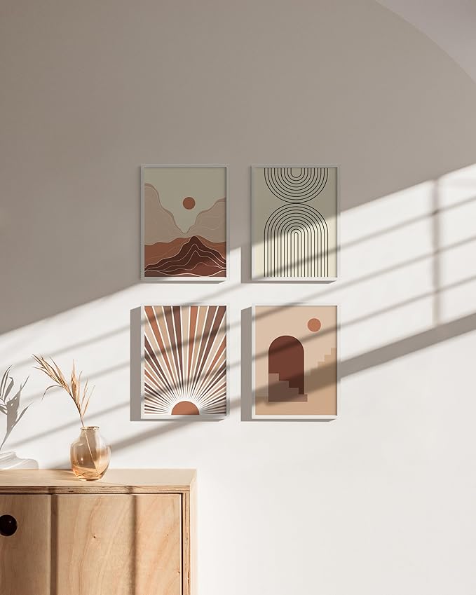 HAUS AND HUES 9x12 White Metal Picture Frames - Features Premium Aluminum, Vertical & Horizontal Hang, Shatterproof Plexiglass - Perfect for Home, Room, Office (9x12 in, White, Set of 4)