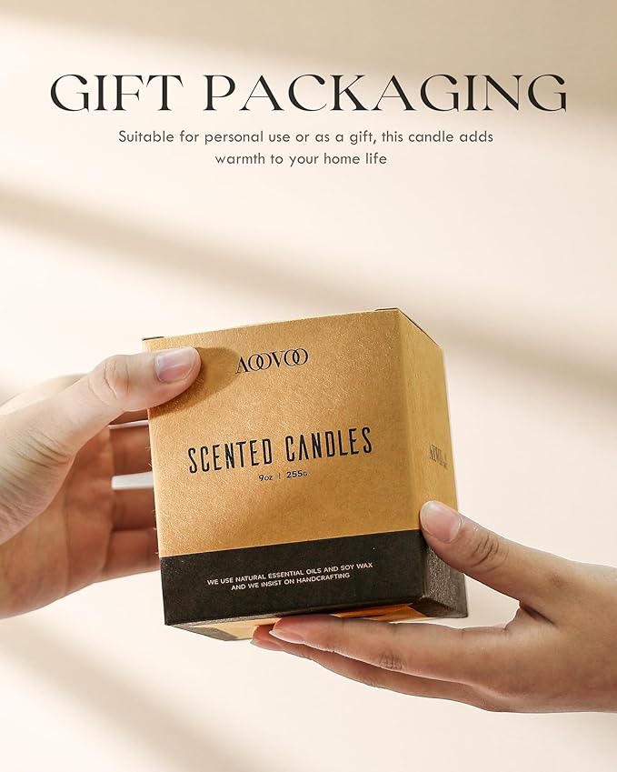 AOOVOO Fresh Coffee Candles - 9 oz Scented Candles, Aromatherapy Candle, Soy Candle for Home Scented