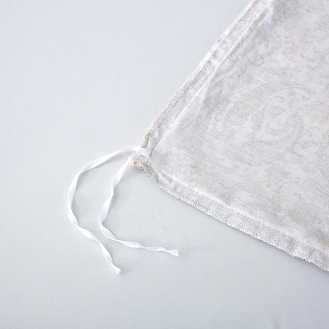 ABREEZE Paisley Bedding Sets 3Pcs Brushed Cotton Duvet Cover Set King Size Rustic Damask Green Floral Comforter Cover with Zipper Closure Boho Bedding Collections