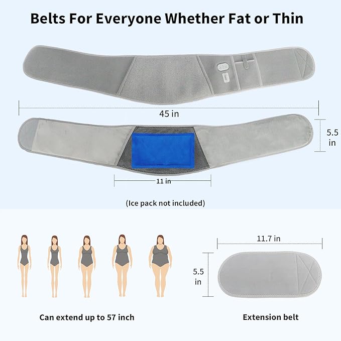 Heated Waist Belt, Heating Pad for Low Back and Belly, Holiday Gift,Women’s Cordless Heating Belt for Period Cramps - Rechargeable & Slim Design