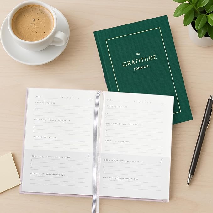 And Per Se Gratitude Journal – Five Minutes a Day to Cultivate Mindfulness, Happiness, Positive Vibes, Affirmations & Self-Reflection – Undated Daily Gratitude Journal for Women & Men (Forest Green)
