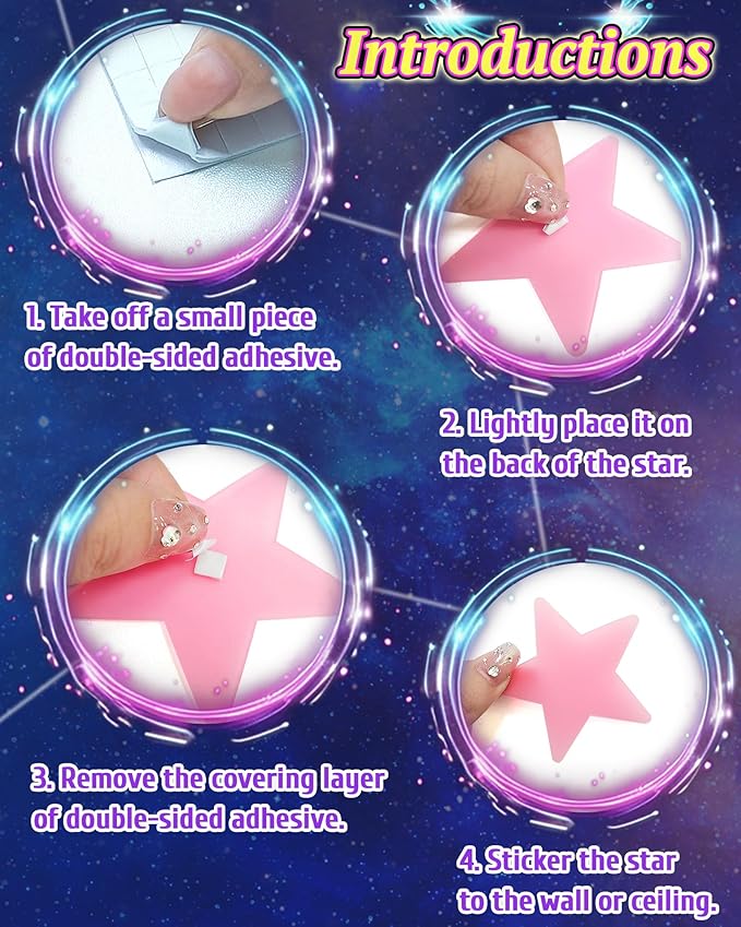 201 Pcs Glow in The Dark Stars Stickers for Ceiling, Toddler Stocking Stuffers Wall Room Decor Gifts, Luminous 3D Glowing Stars Easter Basket Stuffers for Kids Boys Girls