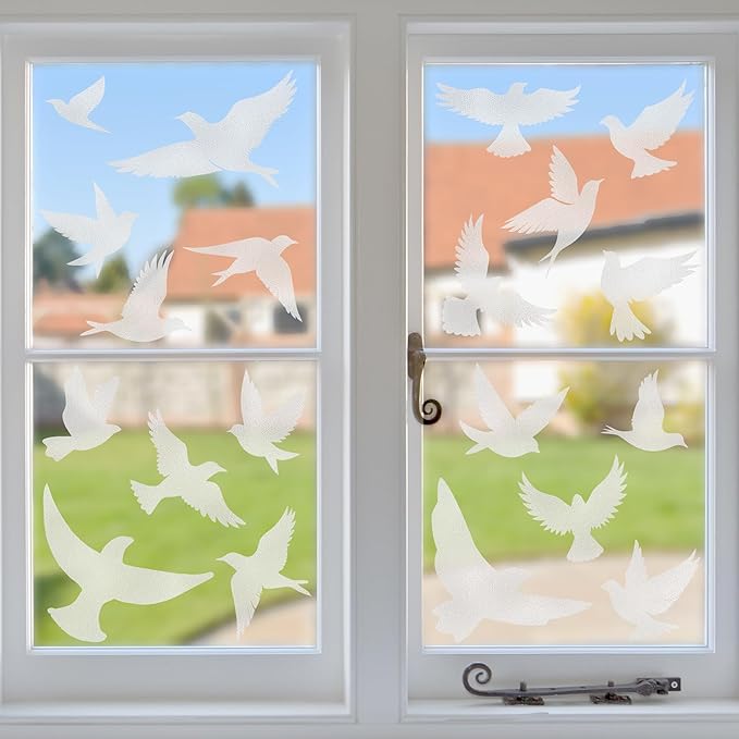9 Sheets Bird Window Clings, Protect and Save Bird Strikes Window Stickers, Glass Door Stickers Decals, Stop Birds Flying into Windows Accessories Home Decorations