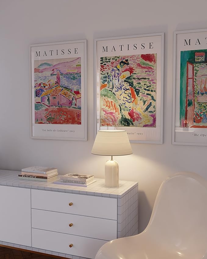 HAUS AND HUES 24x36 White Metal Picture Frames - Features Premium Aluminum, Vertical & Horizontal Hang, Shatterproof Plexiglass - Perfect for Home, Room, Office (24x36 in, White, Set of 3)