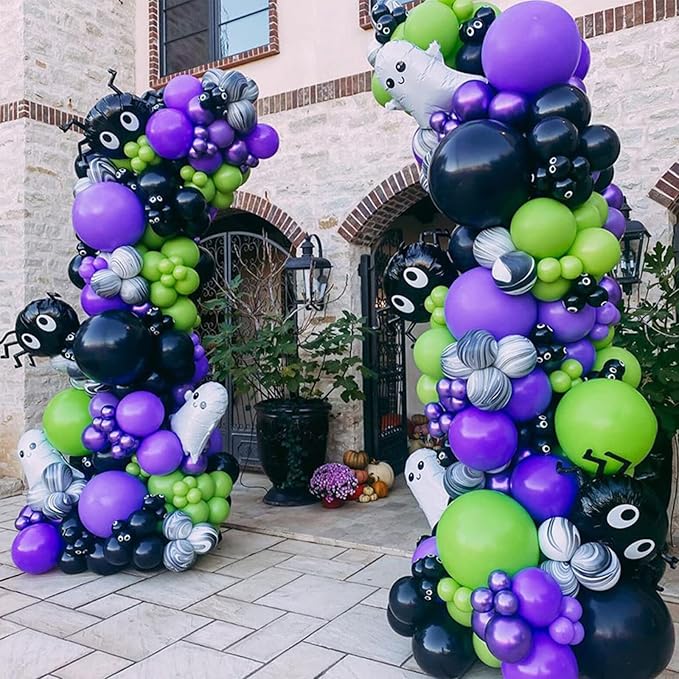130pcs Purple Balloons Different Sizes 18" 12" 10" 5" Party Latex Balloons for Birthday Baby Shower Halloween Wedding Valentine's Day Party Bachelorette Decorations