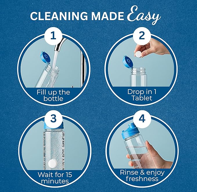 120-pcs Water Bottle Cleaner Tablets, Chlorine-free, Water Bottle cleaner, Tumbler washer and Glass bottle cleaner Removes stubborn stains and Freshens glass bottles and utensils