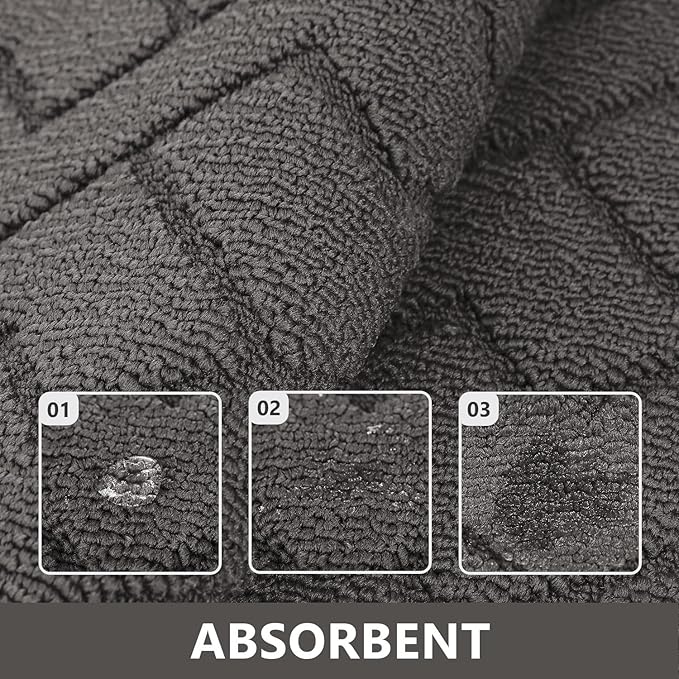 hicorfe Indoor Doormat,Front Back Door Mat Rubber Backing Non Slip Door Mats 20"x59" Absorbent Resist Dirt Entrance Doormat Inside Floor Mats Entryway Washable Low-Profile for Patio,Garden(Grey)