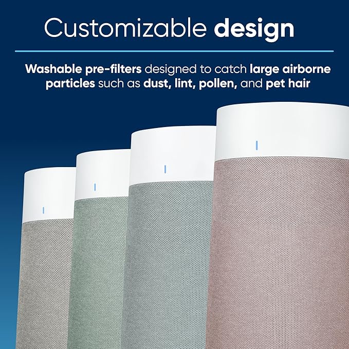 BLUEAIR Air Purifiers for Medium Rooms, Bedroom, Kitchen, Cleans 1,858 sqft in one hour, HEPASilent Smart Air Cleaner for Home, Pets, Allergies, Virus, Dust, Mold, Smoke - Blue Pure 311i Max