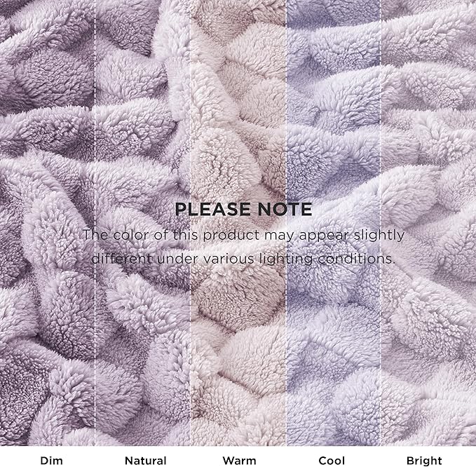 Bedsure GentleSoft Lavender Fog Throw Blanket for Couch - Checkered Fleece Blankets Gifts for Women Men Girls, Cute Soft Cozy Throw for Bedroom Home Decor Gifts, 50x60 Inches