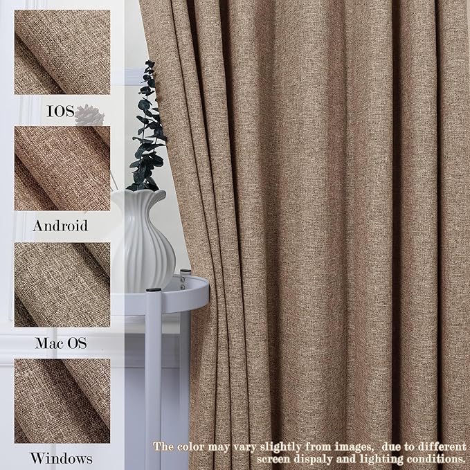 150 Inches Extra Wide Room Divider Draperies, Pinch Pleat Drapes, Absolutely Blackout Sliding Door Drapery, Total Privacy Ceiling Track Curtains, 150" W by 102" L, Taupe (1 Panel)