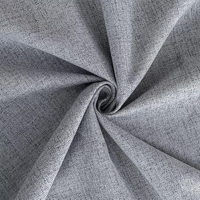 Blackout Curtains 90 Inch Length 2 Panels Set, 100% Black Out Textured Thermal Curtains, Grommet Privacy Light Blocking Drapes for Living Room Bedroom Luxury Decor(52W × 90L inch, Light Grey)