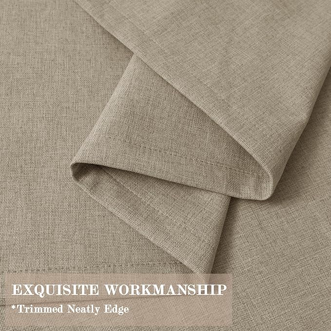 120" Wx108 L Linen Room Divider Drapes for Doorway/Glass Window/Sliding Door/Patio, Extra Wide Pinch Pleated Full Blackout Curtains for Girls Boys Teen Kids Room, 1 Panel, Light Khaki