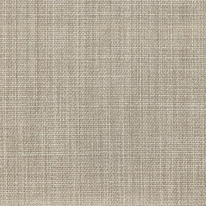 Amazon Basics Round Linen Ottoman with Storage, Tufted Upholstered Footstool for Living Room and Bedroom, 20" x 17", Linen Burlap Beige