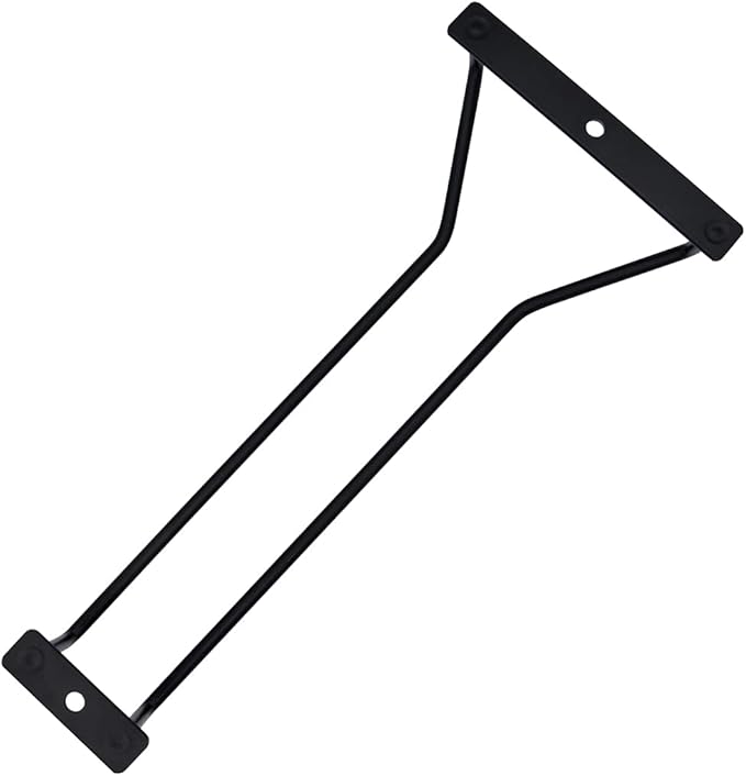 8.8-Inch Wine Glass Rack - Under Cabinet Stemware Wine Glass Holder Glasses Storage Hanger Metal Organizer for Bar Kitchen Black (1 Rows, 3 Pack)