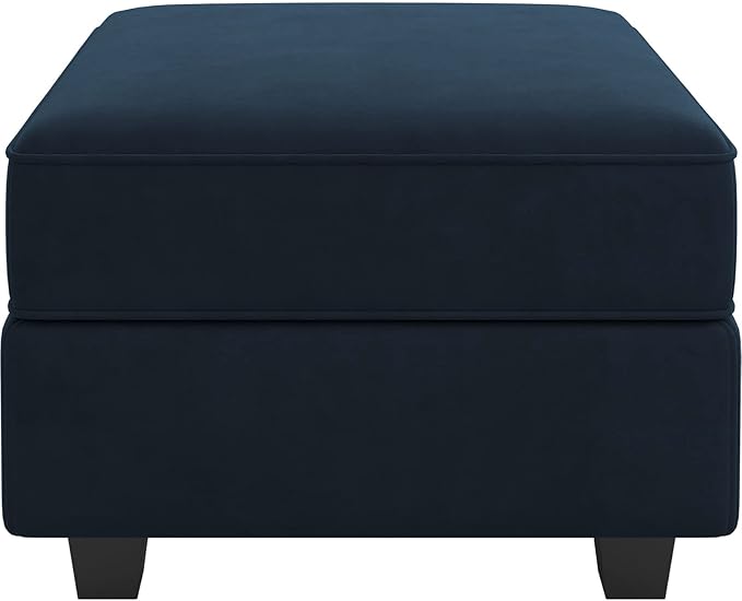 Belffin Storage Ottoman Module for Modular Sectional Sofa Square Seat Cube Velvet Foot Stool Blue
