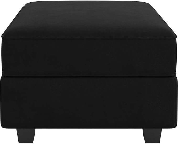 Belffin Storage Ottoman Module for Modular Sectional Sofa Square Seat Cube Velvet Foot Stool Black