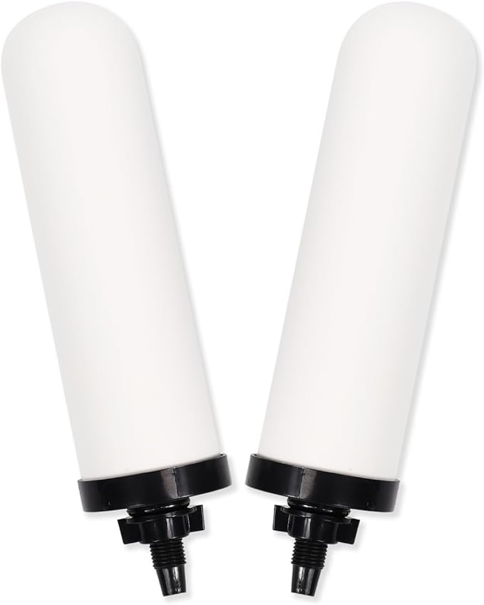 2 Pack 7'' ceramic water filter Candle,7 inch water filter replacement filters with Activated Carbon for Countertop Gravity Water Filter System,Water Cooler Filtration Systems.