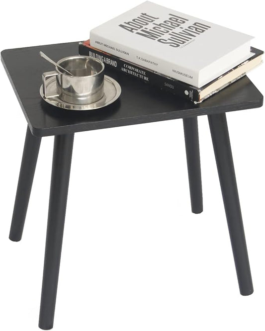 AWASEN Side Table, Small Black End Table for Living Room Bedroom Office Small Spaces, Modern Accent Side Table Nightstand with Solid Wood, Easy Assembly, (Black)