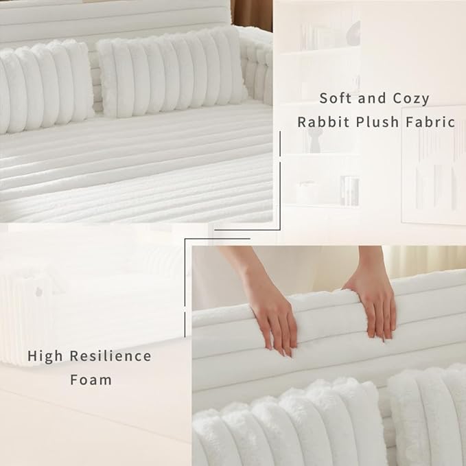 68.11" Corduroy Sleeper Chair Bed with USB Port, Cup Holders & Side Storage Pockets – 3-in-1 Foldable Sofa Bed for Guest Room, Living Room -White