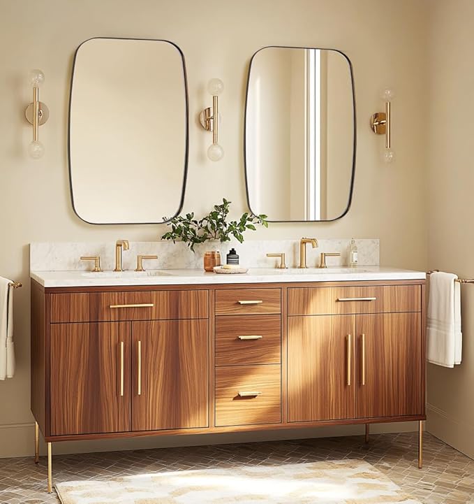 ANDY STAR Oval Mirrors for Bathroom, 20x30 Bronze Bathroom Vanity Mirror with Metal Frame, Oil Bronze Oblong Mirror for Over Sink, Modern Anti Rust Wall Mounted